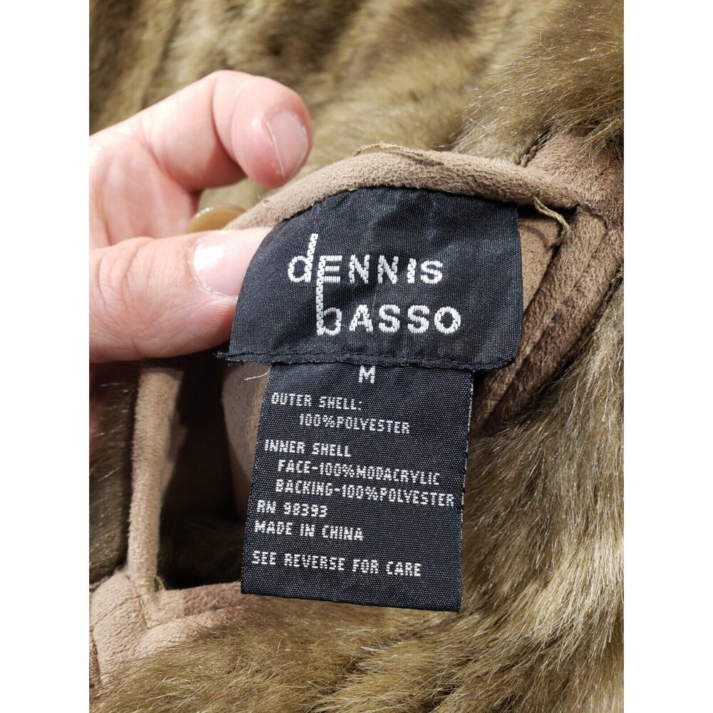Dennis Basso Reversible Jacket Women's Medium Faux Fur Suede Button Up Coat - Picture 6 of 13